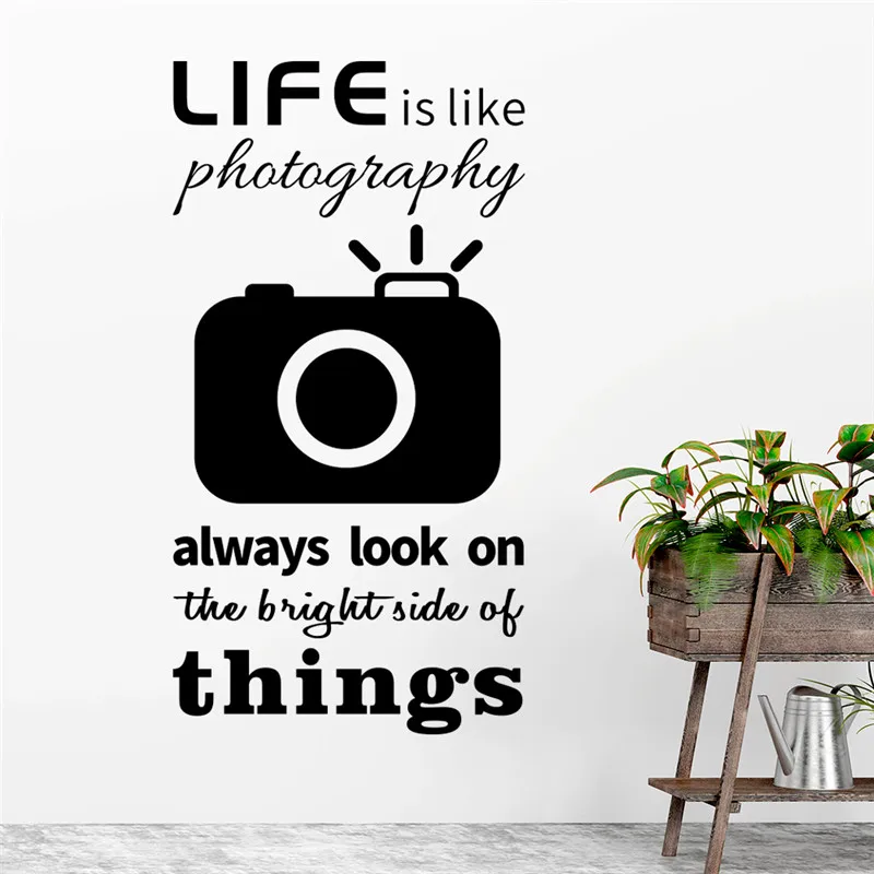 

Наклейки на стену с камерой life is like a, декоративные настенные наклейки для гостиной, офиса, спальни, роспись, искусство