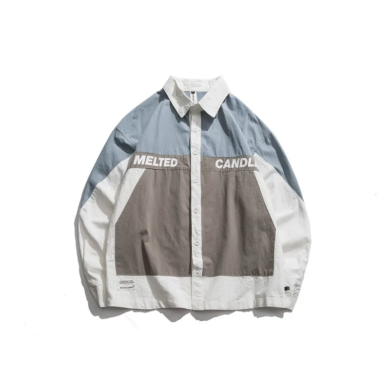 Новая индивидуальная цветная Повседневная рубашка с буквенным принтом японский