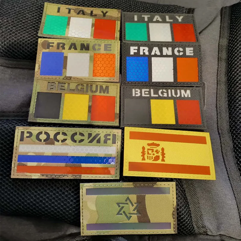 Россия Испания Бельгия Италия патч инфракрасный MuiticamTactical военные значки