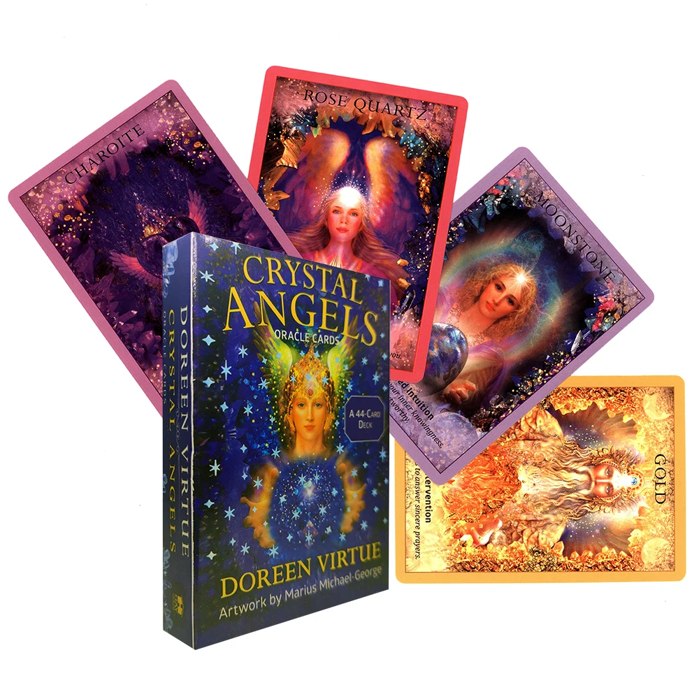 

New TCrystal Angel Oracle Cards Tarot Cards for Beginners Oracle Card Playing Game Board Games with PDF Guidebook