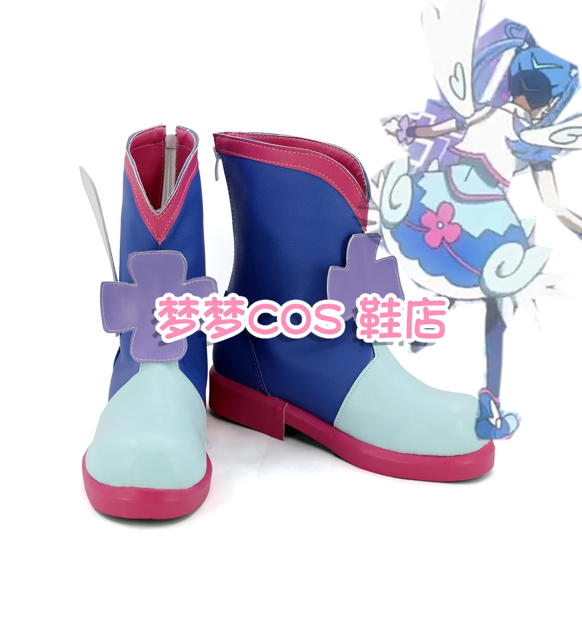 

Ботинки для косплея Дуэль монстерси-Ги-о, голубые крылья ангела, обувь для взрослых женщин и мужчин на заказ