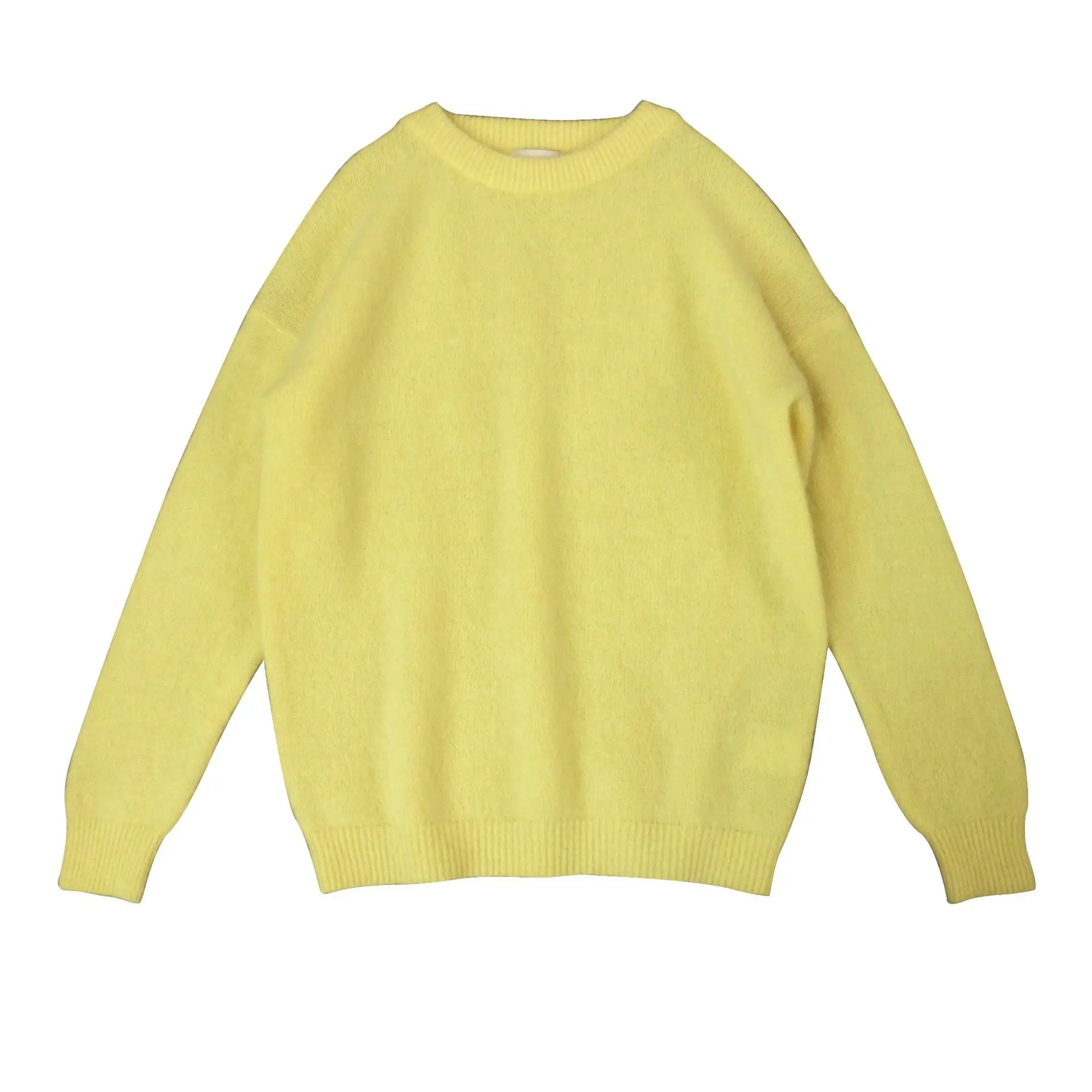

SHUCHAN Yellow SWEATER WOMEN 34% Mohair Free Shipping Items Clothes for Women Streetwear Women Clothes Korean Fashion