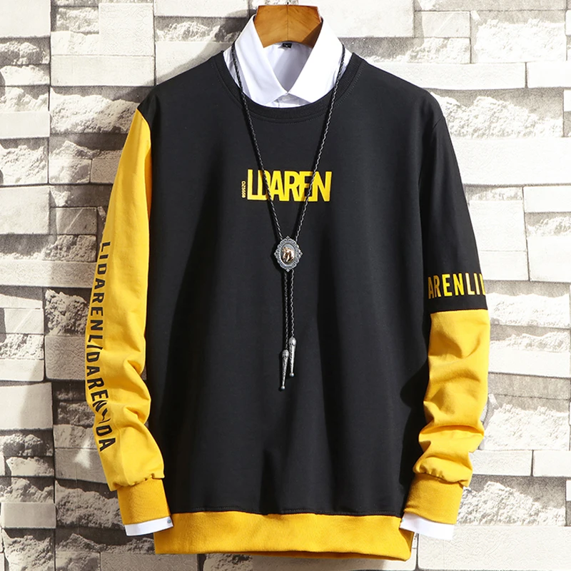 

autumn plus size fat size men cotton Sweatshirts 2xl-8xl 9xl big size o-neck patchwork male sweatshirt Patchwork Hoodies 160cm