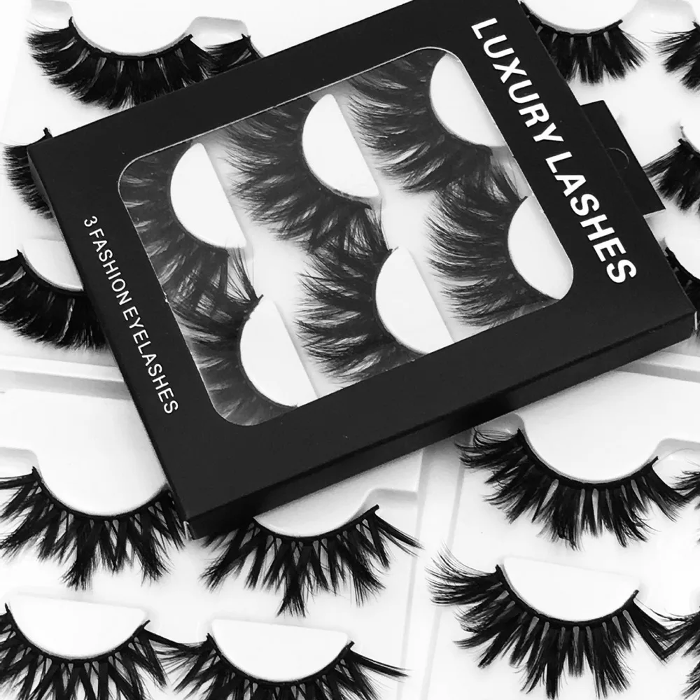 3Pairs Natural Fake Lashes Mink Thick False Eyelashes Waterproof Women Eyes Long Extension Makeup Tools Wholesale | Красота и