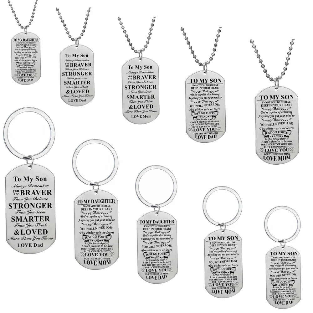 Накладка на шею для дочери и сына из нержавеющей стали "Я хочу, чтобы ты верил, что я тебя люблю, папа и мама" с пендантом семейного ожерелья Аксессуары горячие.