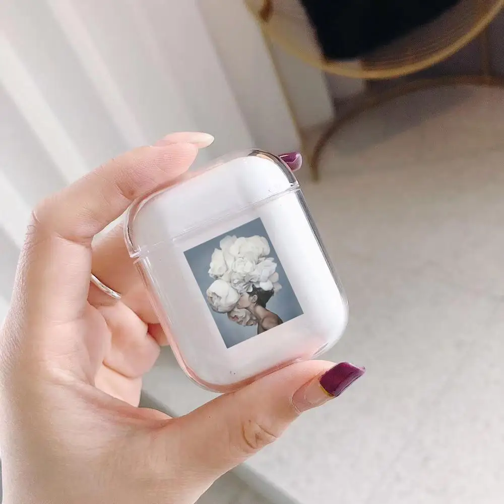 Чехол для Apple Airpods с цветочным рисунком мягкий силиконовый чехол 2 1 аксессуары