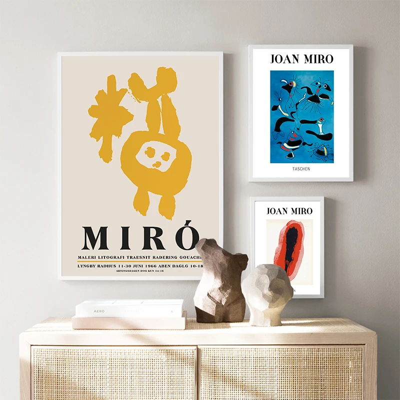 

Joan Miro Vintage Abstract Exhibition Posters and Prints Famous Painting Wall Art Pictures Prints Scandinavian Style Decoration