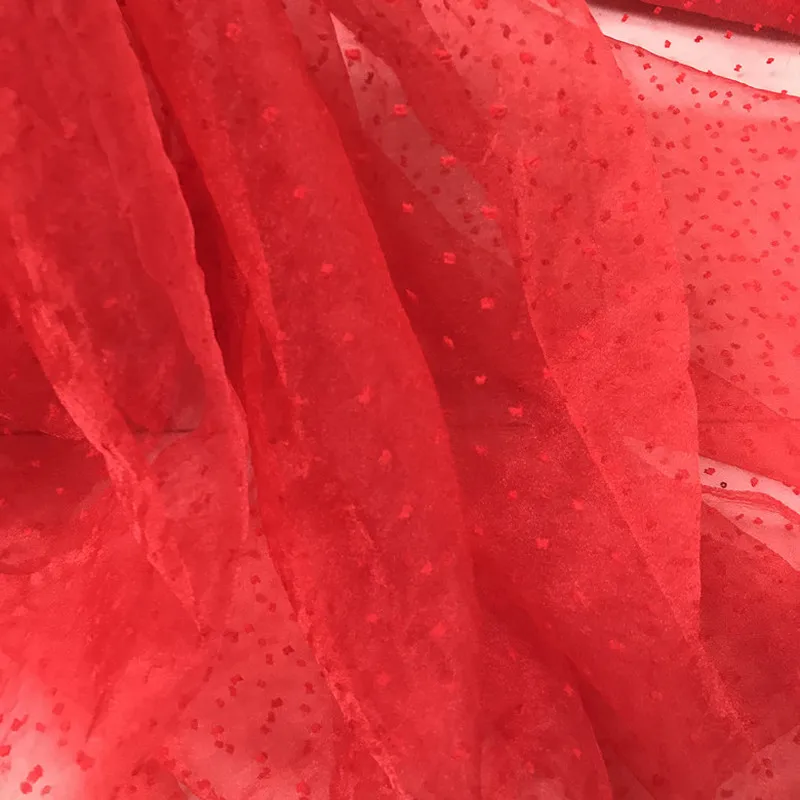 Мягкая сетчатая ткань с вышивкой в горошек 3 м/лот 5 цветов для платья девочек