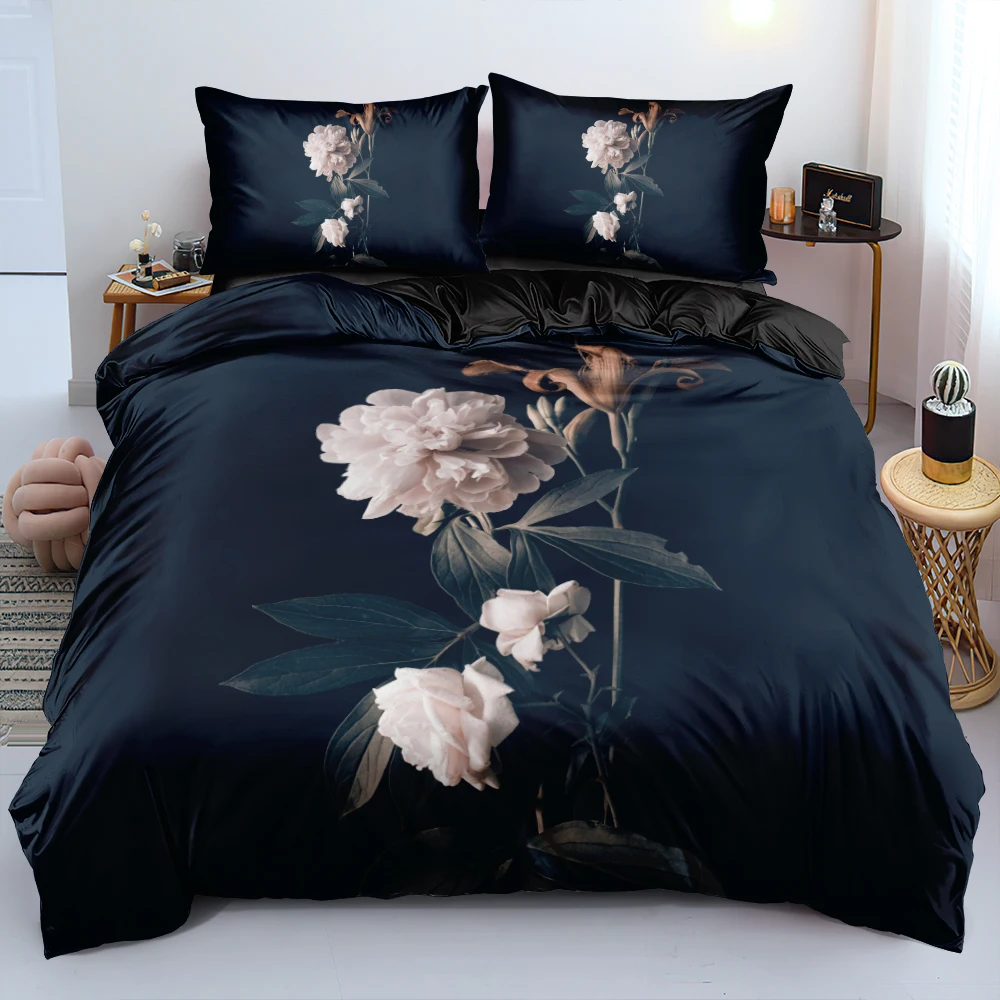 

3D Duvet Cover Sets Bedding Set Comforter Covers Pillow Covers 200*200 230*230 265*230 180*210 White Flower Custom Bedding Sets