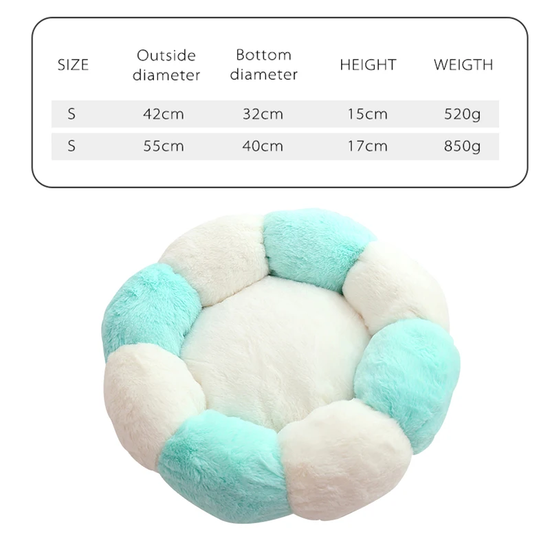 

Soft Cat Bed Round Plush Soft Pet Kitten Mat Flower Shape Cat Puppy Sofa Bed Winter Warm Beds Cushion for Cat Dog House
