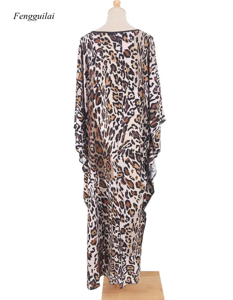 

New Chiffon Leopard Dot Print Beach Cover Up Oversize Robe Holiday Sunscreen Shirt 2021 New Beach Dress