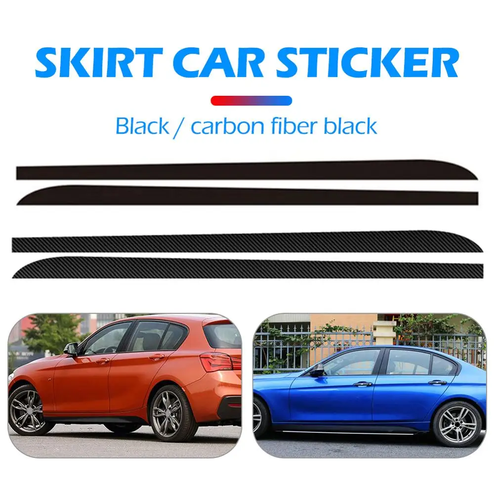 

2pcs Car Stickers Black/Carbon Fiber Black Auto Side Skirt Sill Stripe Body Decals for BMW 1 3 4 5 6 Series F30 F35 F31
