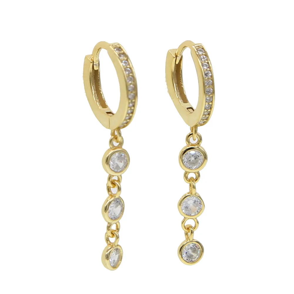 Модные элегантные круглые длинные серьги из стерлингового серебра 925 пробы с