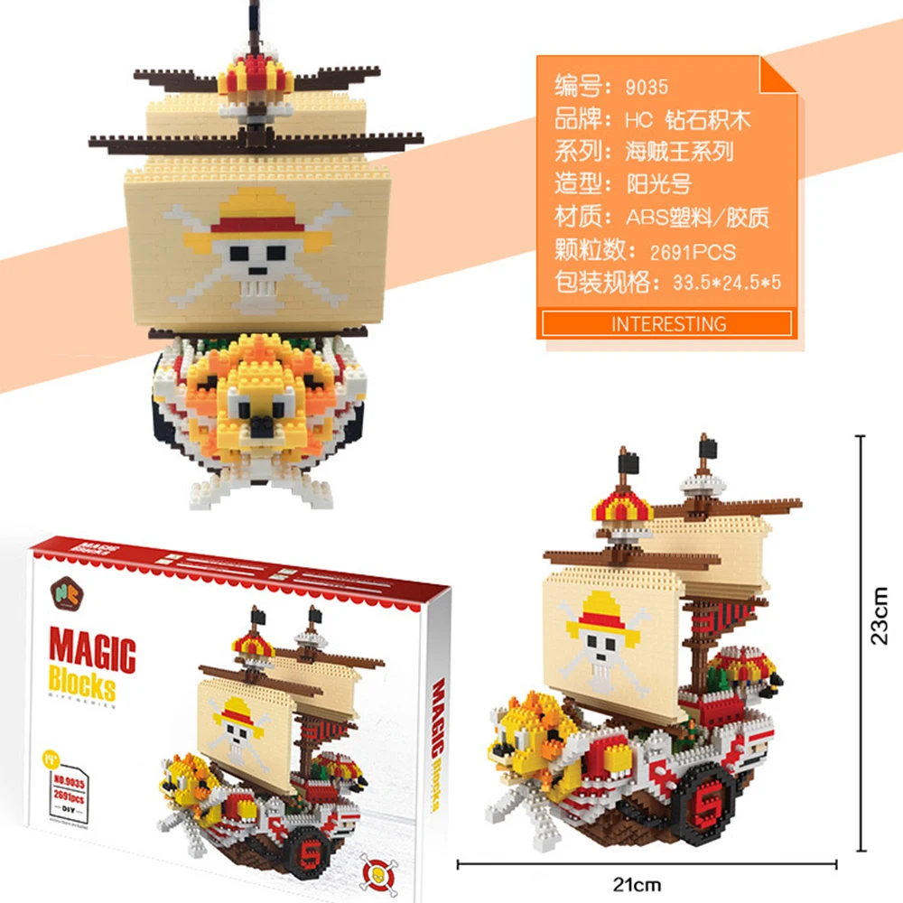

Ideas Creator Expert HC MAGIC game Pirate Ship Sunshine 9035 2691 PCS Moc Modular Bricks Model Mini Diamond Buliding Blocks Toys