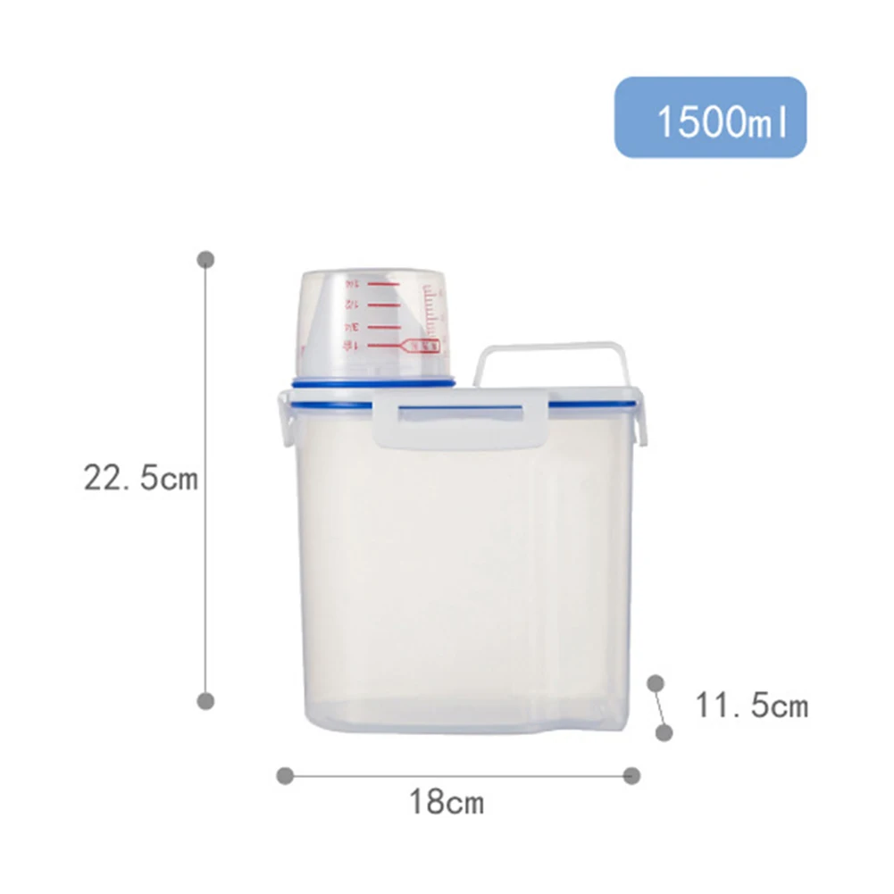 

Pet Dog Cat Food Sealed Bucket Large Capacity Anti Oxidation Animal Feeder Box Fresh Box Snack Storage Tank with Measuring Cup