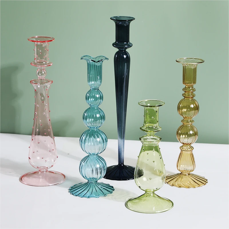 

Decoration Glass Candle Holder For Wedding Decorations Candlestick Romantic Candelabros Nordic Candle Stand Candle Holders Glass