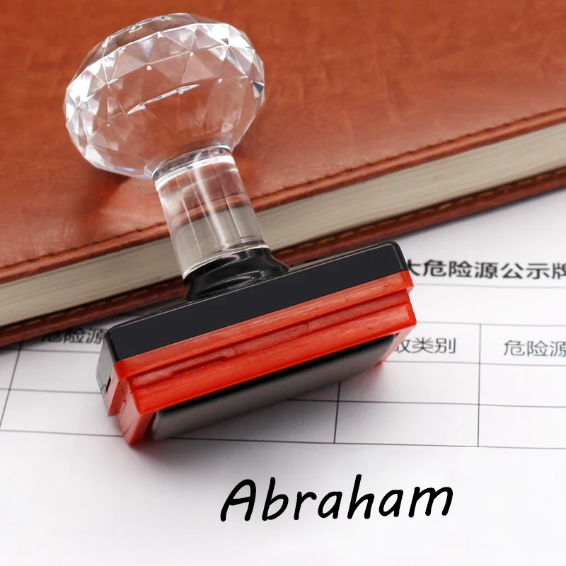 Sellos de gran tama&ntilde;o con nombre, sello de firma escrito a mano, sello fotosensible personalizado, sello de logotipo personalizado-5