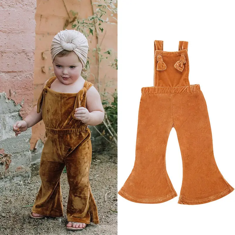 

Toddler Kids Girl Summer Clothes Velvet Bib Pants Romper Jumpsuit Playsuit Outfits Fit For 1-6T