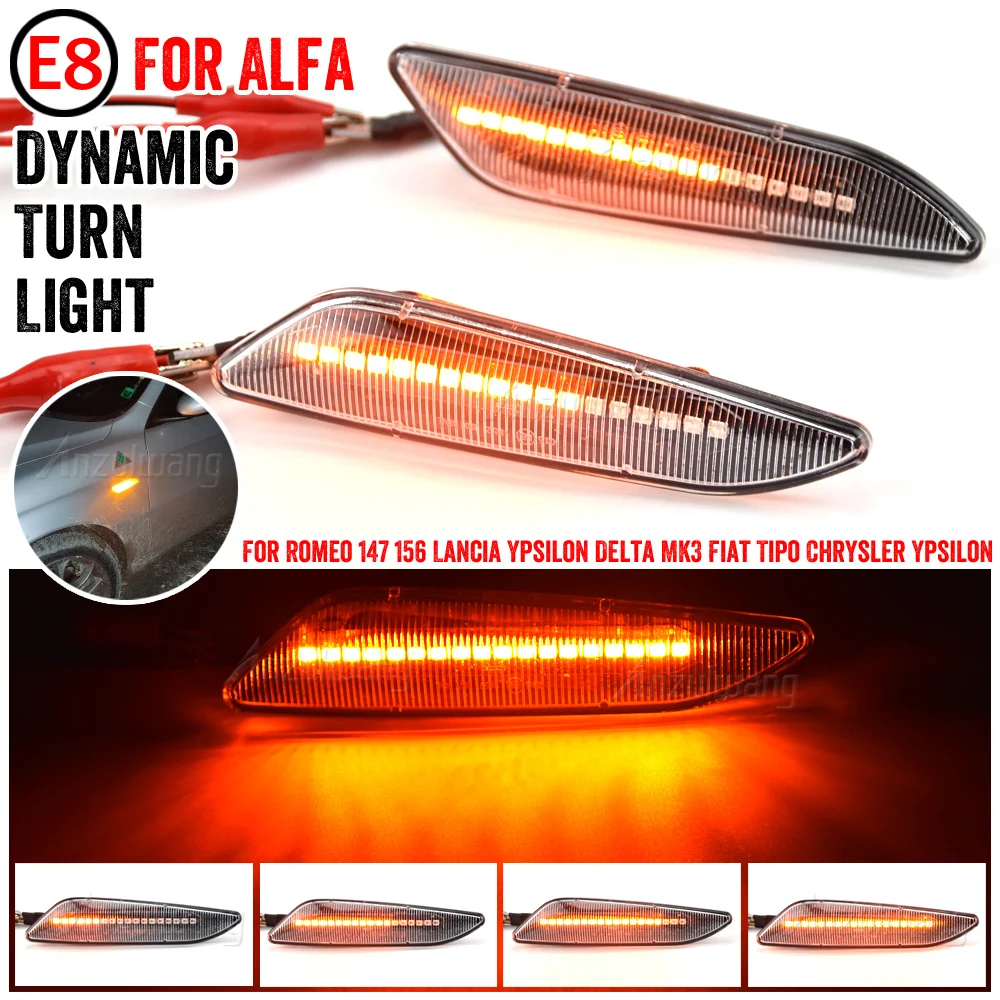 

For Lancia Delta MK3 Typ 844 2008-2014 For Alfa Romeo 156 147 LED Dynamic Turn Signal Light Flowing Water Side Marker Indicator