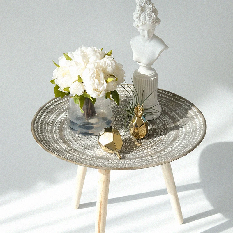 Модный Круглый столик в стиле ретро для гостиной креативные боковые наборы