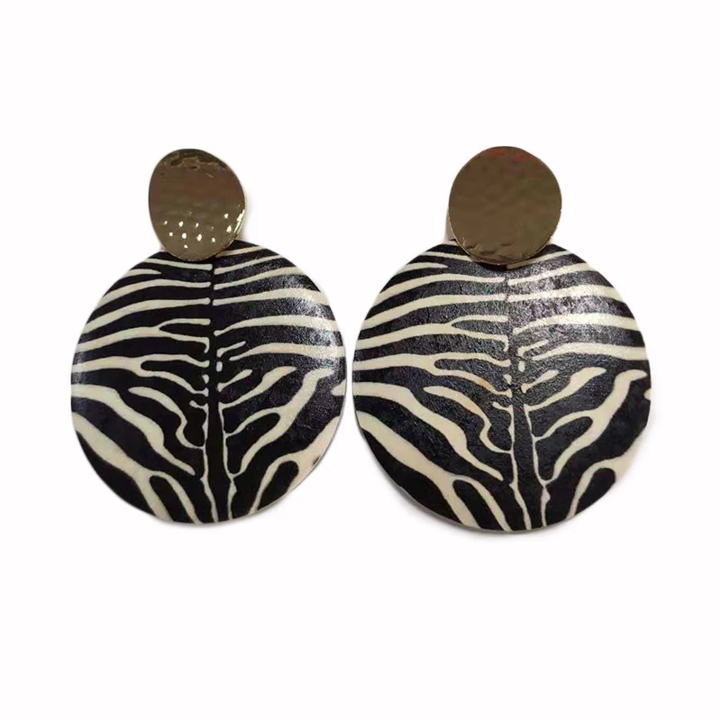 Новинка 2020 большие серьги-подвески со змеиным узором деревянные серьги Ретро