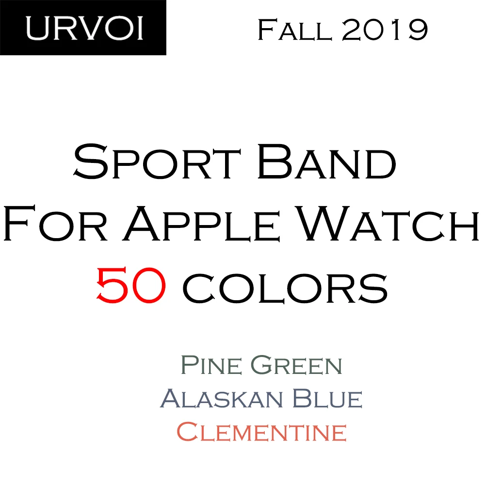 Спортивный ремешок URVOI для apple watch series 5, 4, 3, 2, 1, с застежкой-шпилькой и застежкой, силиконовый ремешок для iWatch, замена, сосна, зеленый