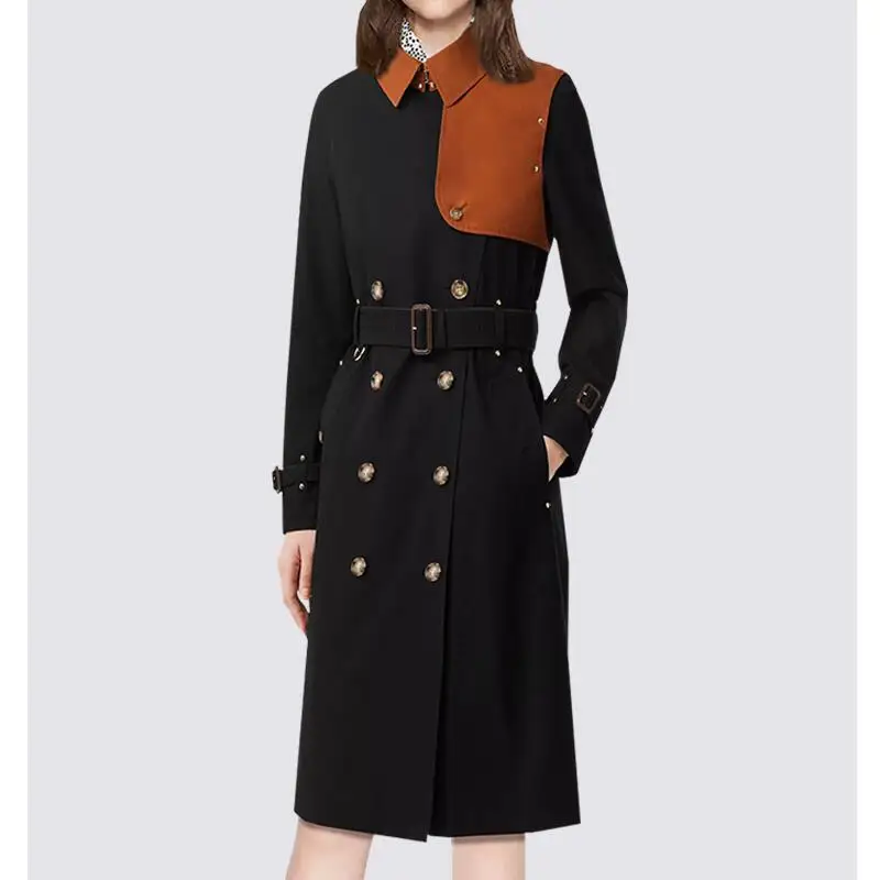 

Женское шерстяное пальто, приталенное пальто средней длины, со шнуровкой, на весну, S-6XL