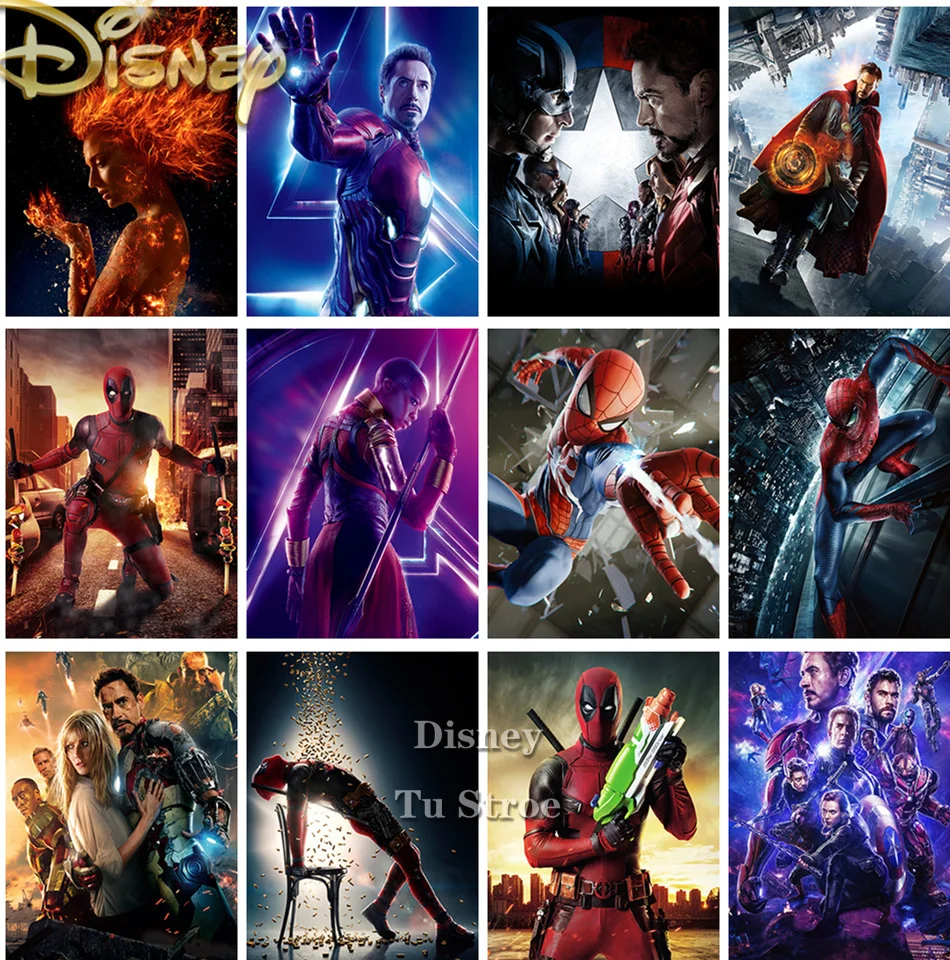 

5d Diy Diamond Painting Marvel Superhero Spiderman Series Mosaic Embroidery Cross Stitch Home Decoration Popular Gifts