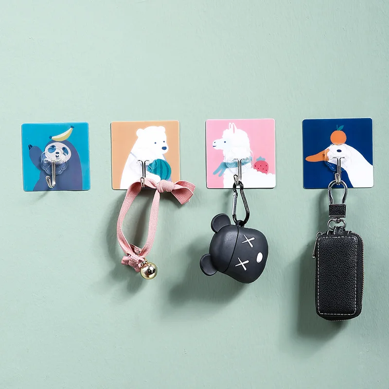 

10pc Door Wall Hook Solid Color Free Punching Door Without Trace Nail Small Hook Clothes Hook Mounted Wall Hook