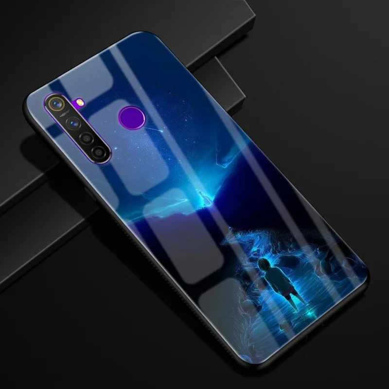 5 Для OPPO Realme 5 pro Чехол 6,3 ''стекло Жесткий чехол для OPPO Realme5 чехол для телефона силиконовый бампер Fundas Coque Realme 5pro - Цвет: 5