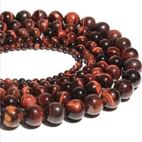 natural stone beads charm bracelet round red tiger eye bead for making jewelry 4 6 8 10mm