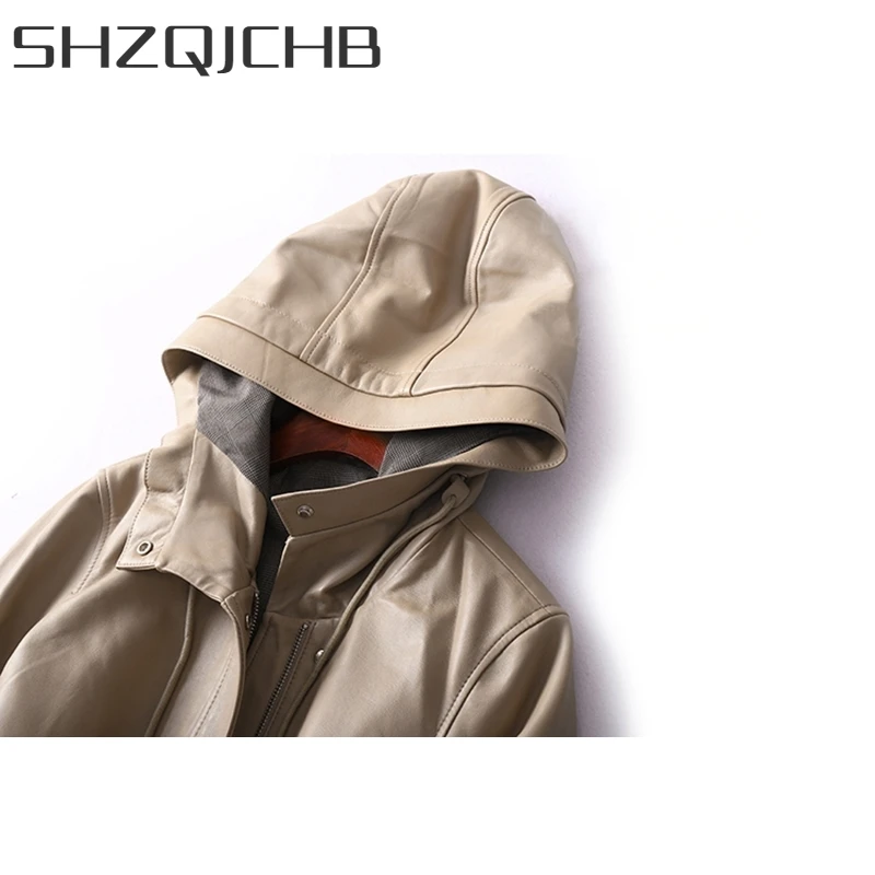 

JCHB 2021 Jacket Genuine Women Leather Hooded Sheepskin Coat Spring Autumn Luxury Leather Jackets Women Chaquetas Mujer SM0277