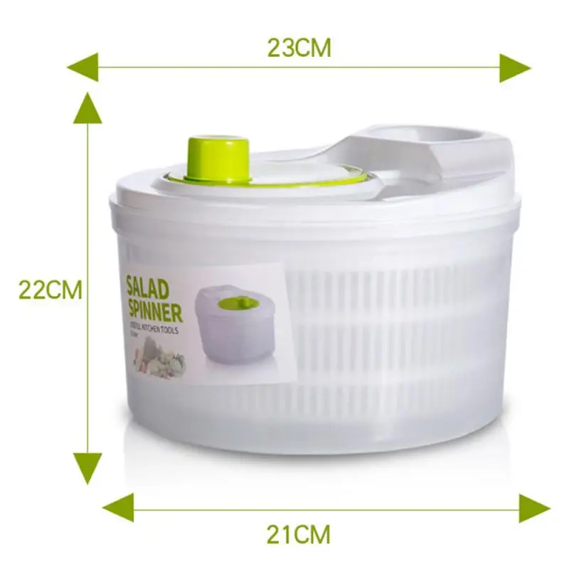 

5L Fruit Vegetable Dehydrator Drainer Salad Spinner Dehydration Basket Household Large Capacity Multifunctional Kitchen Tools