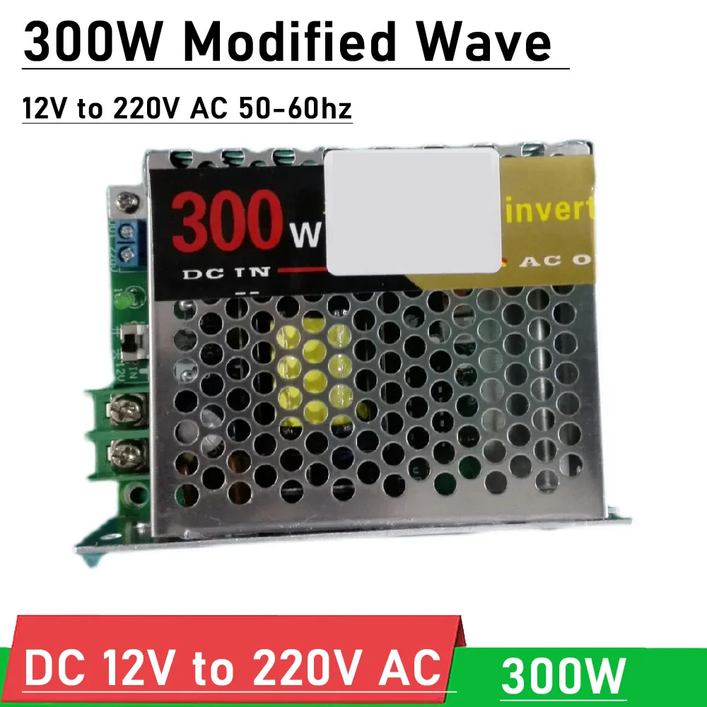 Placa de circuito inversor de onda modificada de 300W, CC de 12V a 220V CA, 50Hz, 60Hz/DC-AC, módulo convertidor de potencia de refuerzo de batería de litio