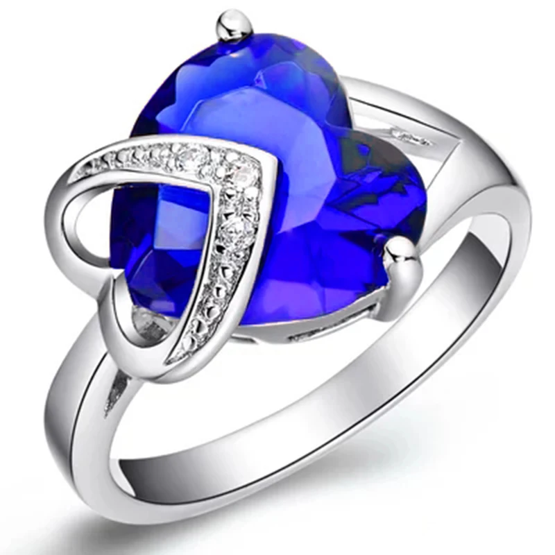 2 вида цветов модное винтажное кольцо больших размеров с сердцем