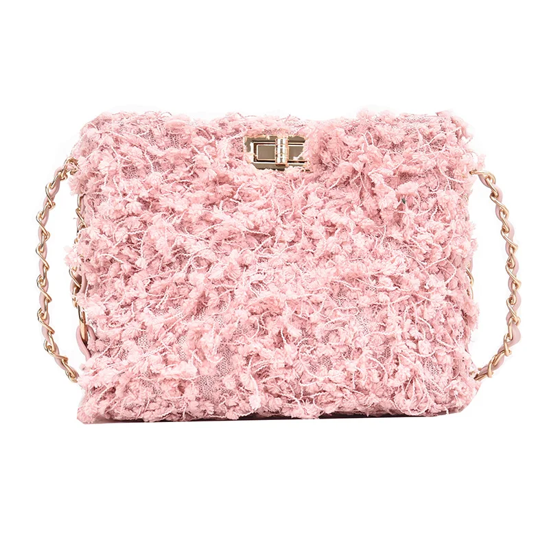 Новинка 2019 модная меховая сумка женская маленькая квадратная мессенджер зимняя