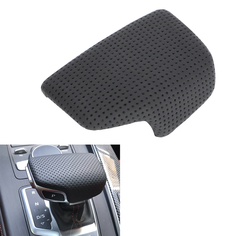 Кожаная Ручка рычага переключения передач черная перфорированная ручка для Audi A4
