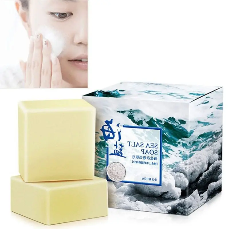 100 г морской соли очиститель для лица против клещей мыло Удаление прыщей поры