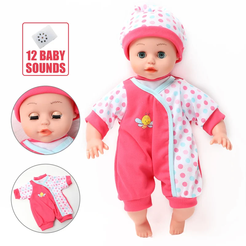 14 дюймов имитация звука Bebe reborn doll игрушки 36 см Реалистичная набивка хлопок