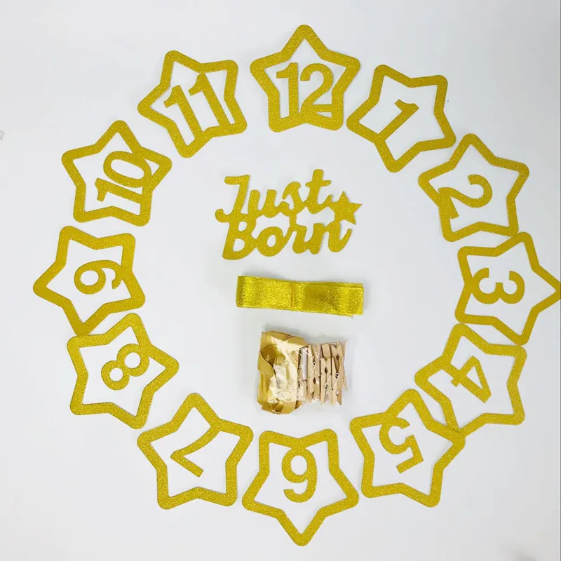 Товары для юбилея Золотые зажимы фотографий деревянные баннер на день рождения