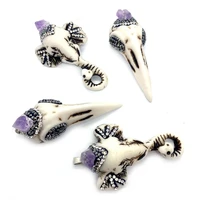 1pcs acrylic amethyst pendant delicate design charm diy women necklace accessories jewelry making supplies purple elephant shape