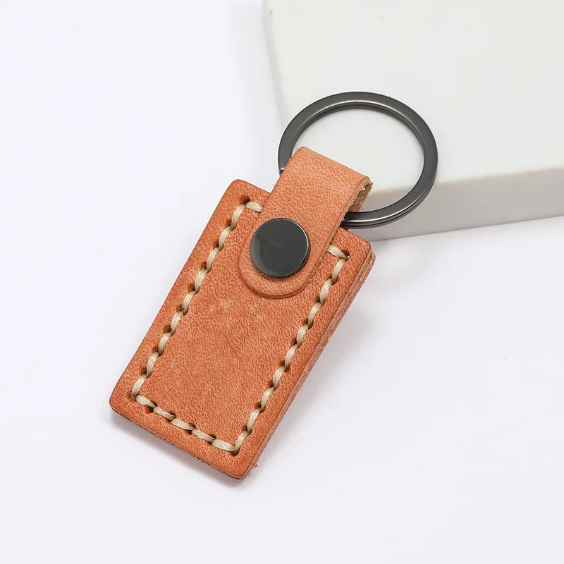 Новинка винтажные длинные кожаные бронзовые брелки для ключей простые