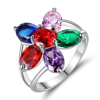 women ring unique shape beautiful attractive rose zircon ring finger jewelry fine jewelry queen fashion jewelry design