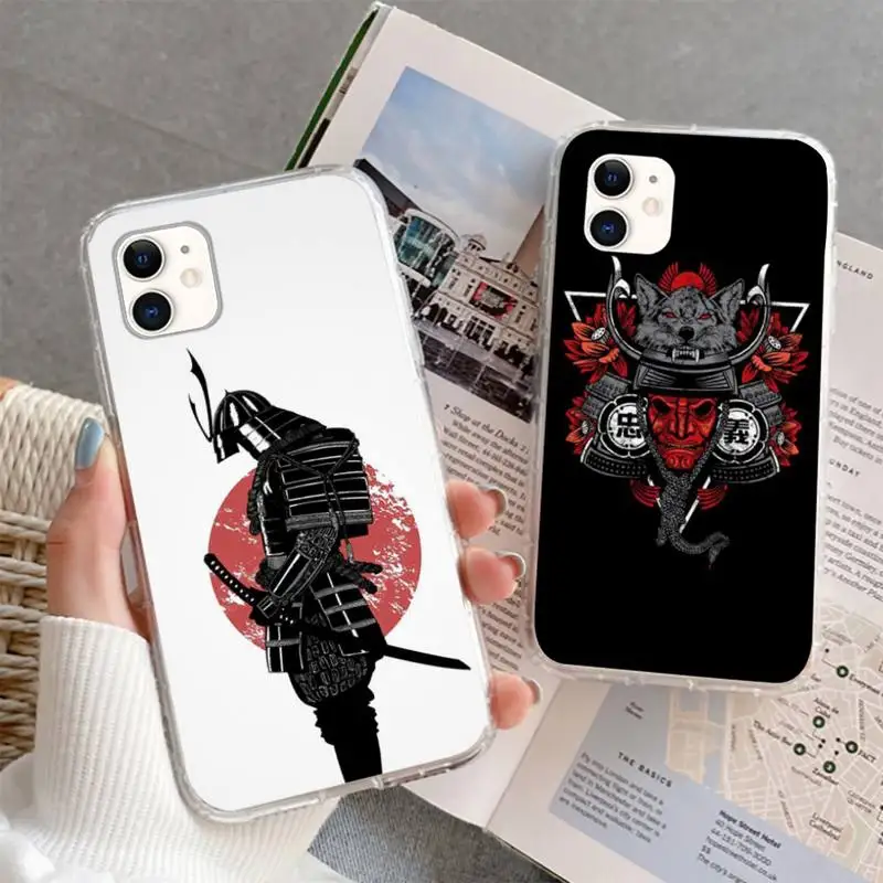 

Japanese samurai Phone Case For iphone 5s 6 7 8 11 12 plus xsmax xr pro mini se soft Transparent Cover Fundas Coque