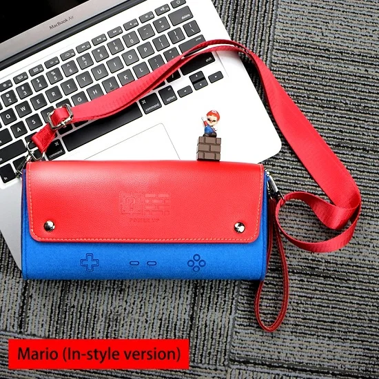 Mario In-style Кожаный чехол с переключателем, мягкая дорожная сумка для переноски, аксессуары для консоли, портативная оболочка для хранения Пикачу 1, Mario1, Eevee1 - Цвет: Mario In-style