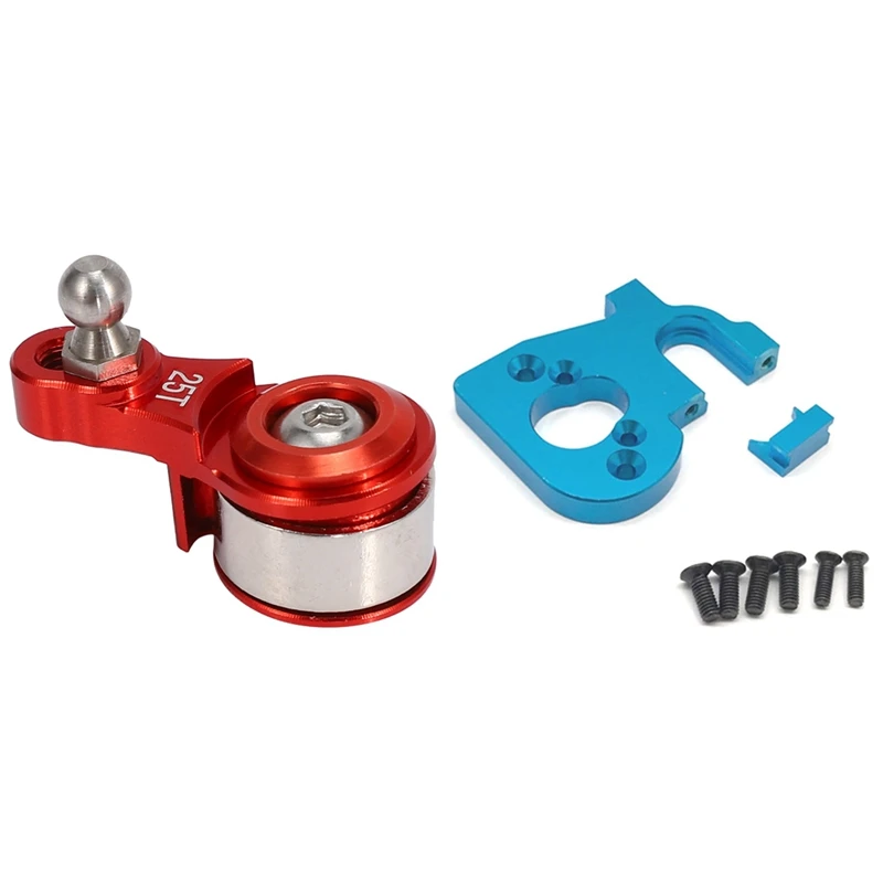 

2 Set RC Car Part: 1 Pcs 25T Aluminum Alloy Adjustable Damping Servo Arm & 1 Set RC Car Motor Holder Replacement