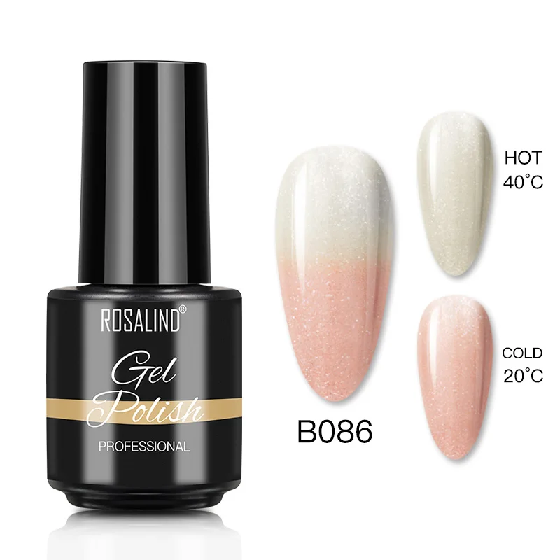 Гель лак для ногтей ROSALIND 7 мл меняющий цвет при температуре УФ дизайна