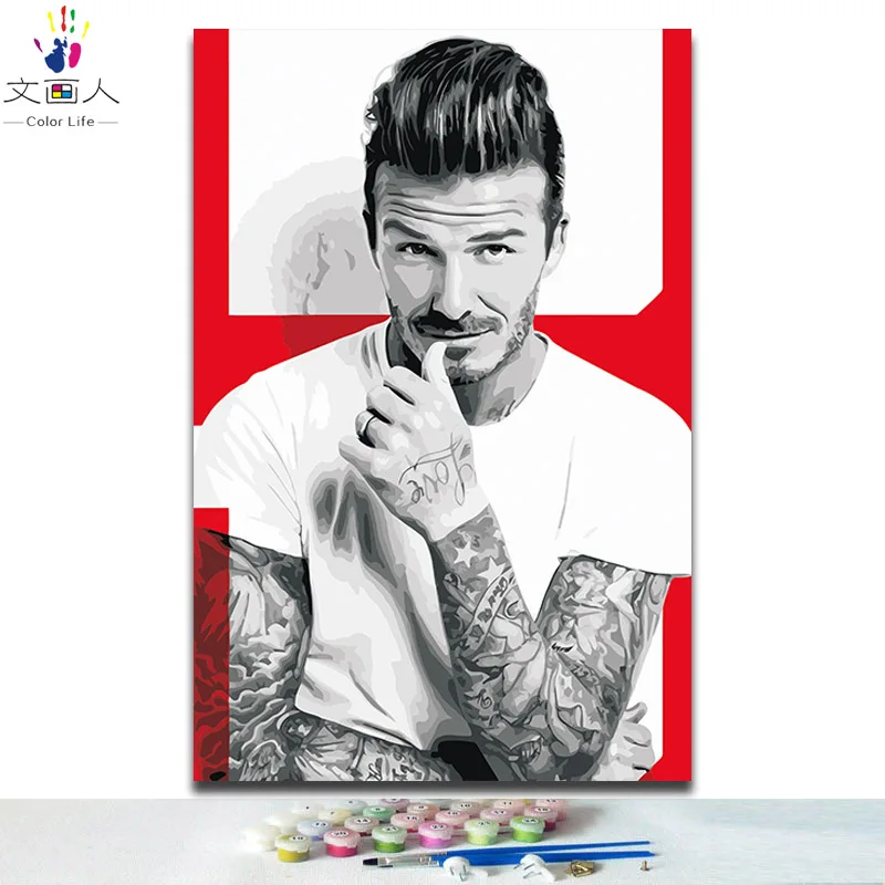 DIY краски по номерам Давид Бэкхем г н Футбольная звезда рисунки живопись с