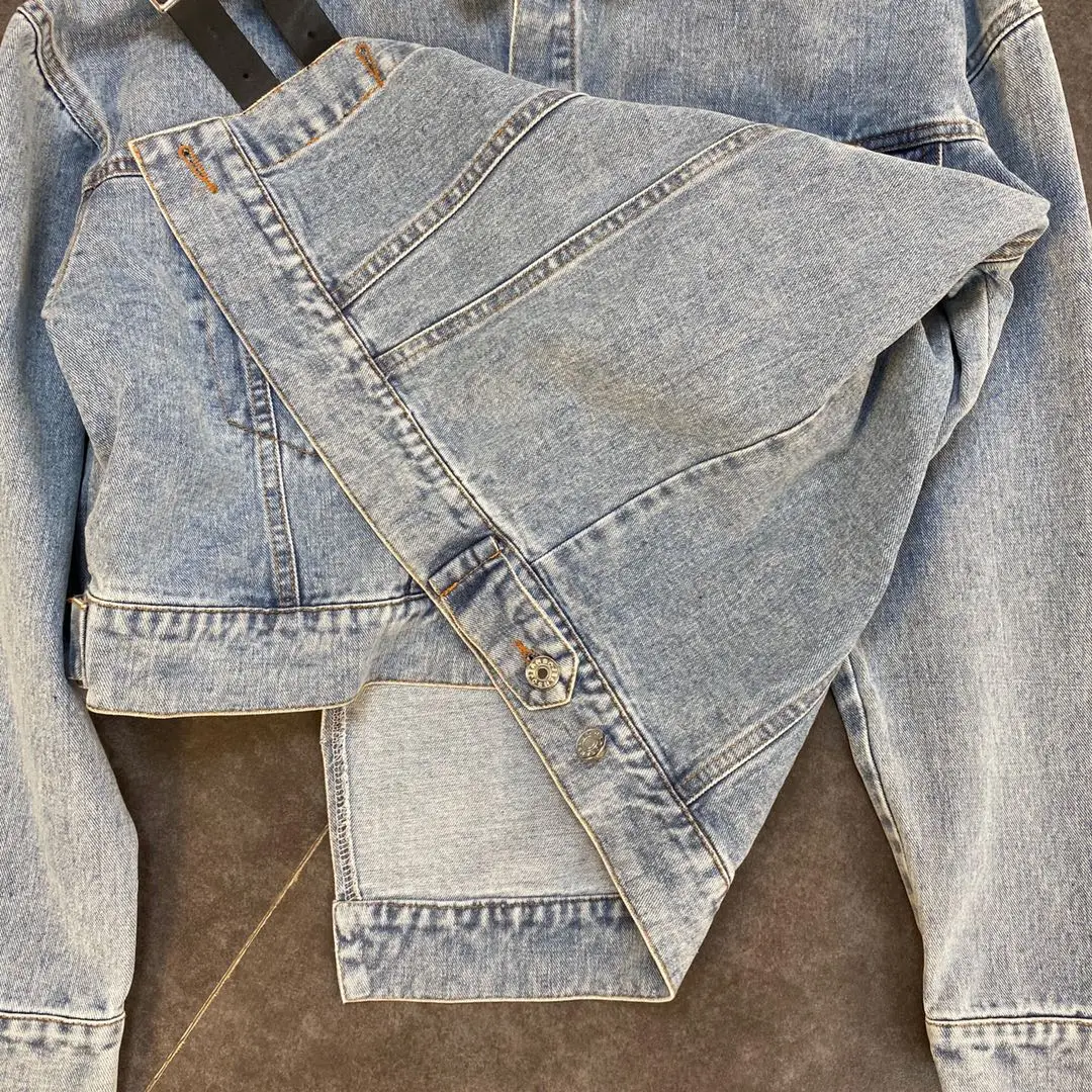 DEAT 2021 весна осень Новое поступление отложной воротник светильник синяя