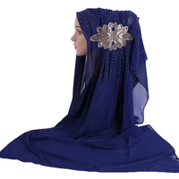 70170cm arab headscarf for women drill flower chiffon muslim hijab scarf femme musulman hijabs shawls and wraps turban foulard